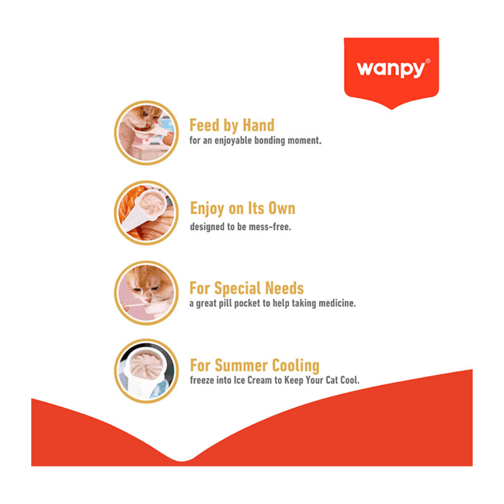 Wanpy Lickable Creamy Spoon Cat Treat Salmon 16gm