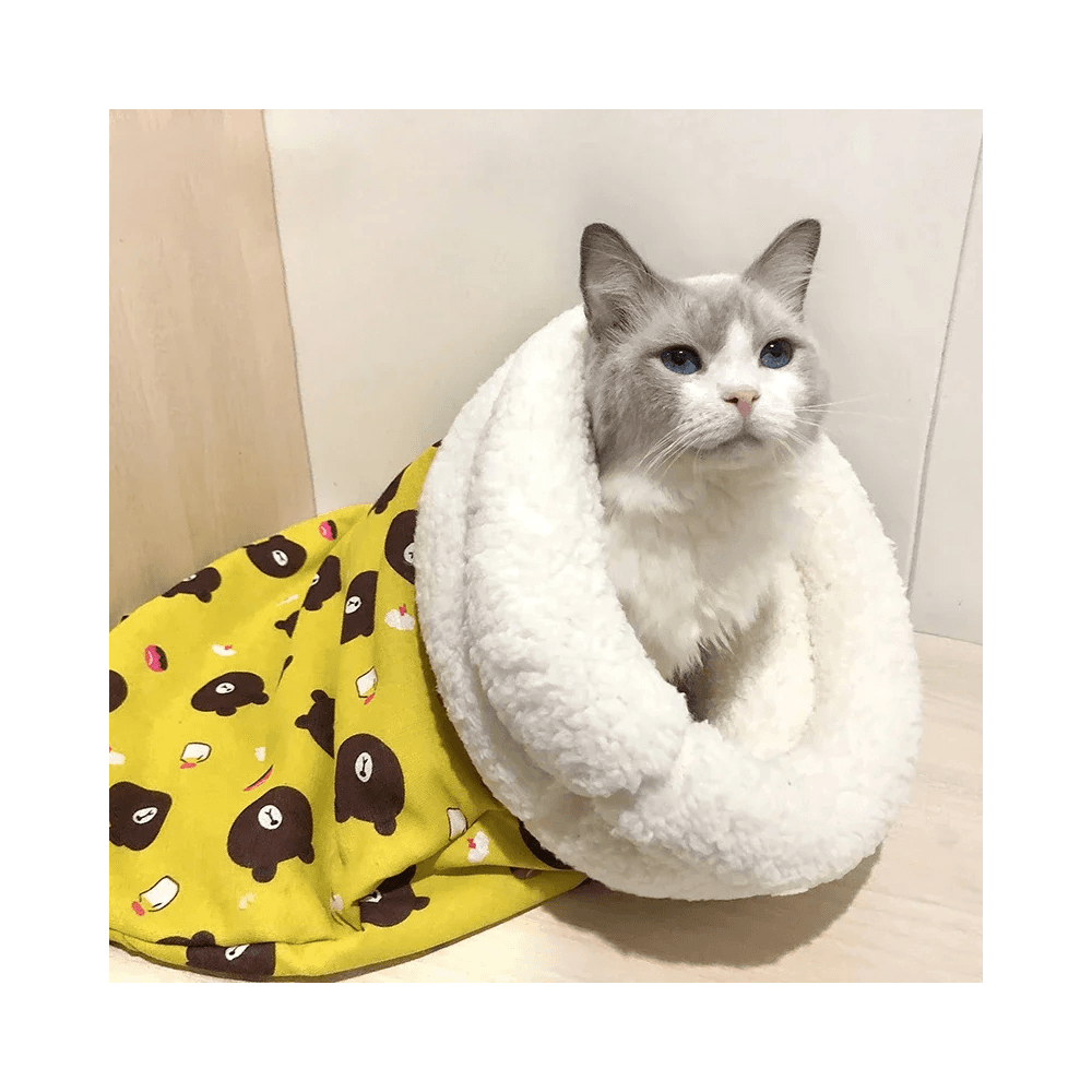 Cozy Plush Cat Bed Soft Pet Sleeping Bag