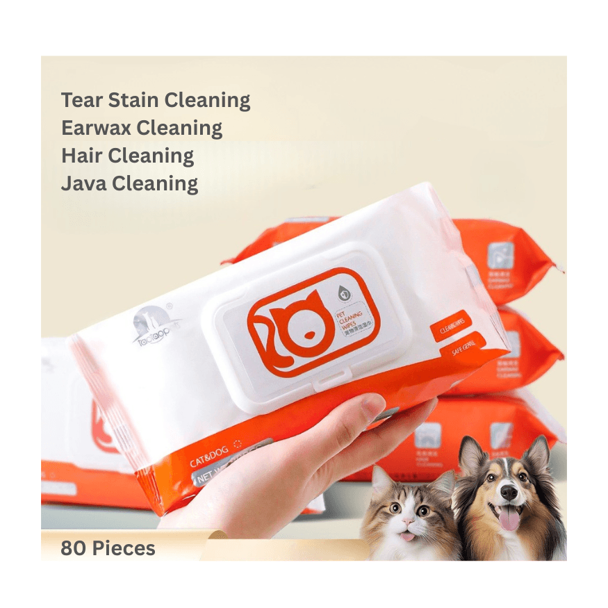 Taotaopets 80 Pieces Soft Non-woven Fabric Pet Cleaning Wipes for Cat & Dog
