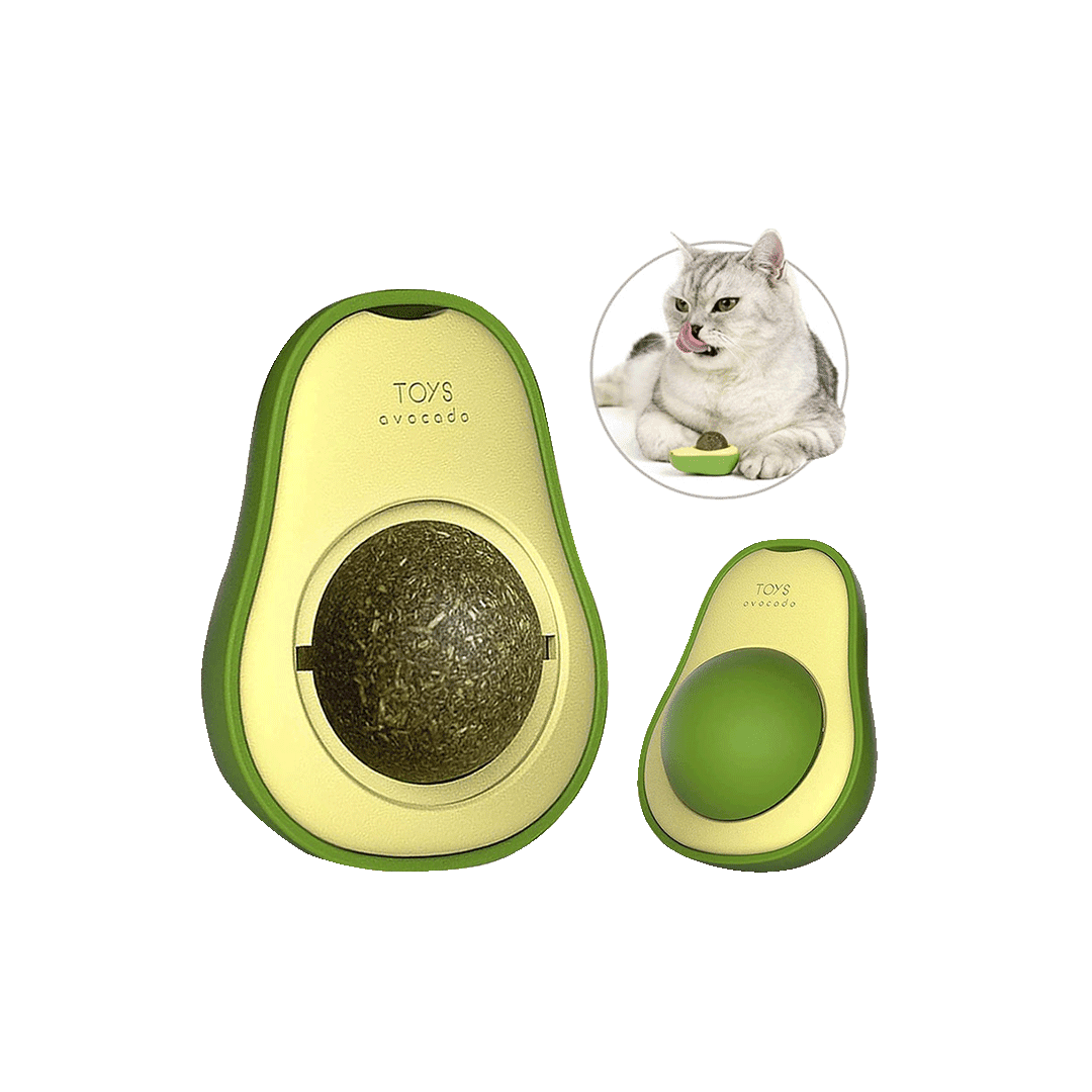 Wall-mounted Healthy Cat Licking Catnip Toy Avocado