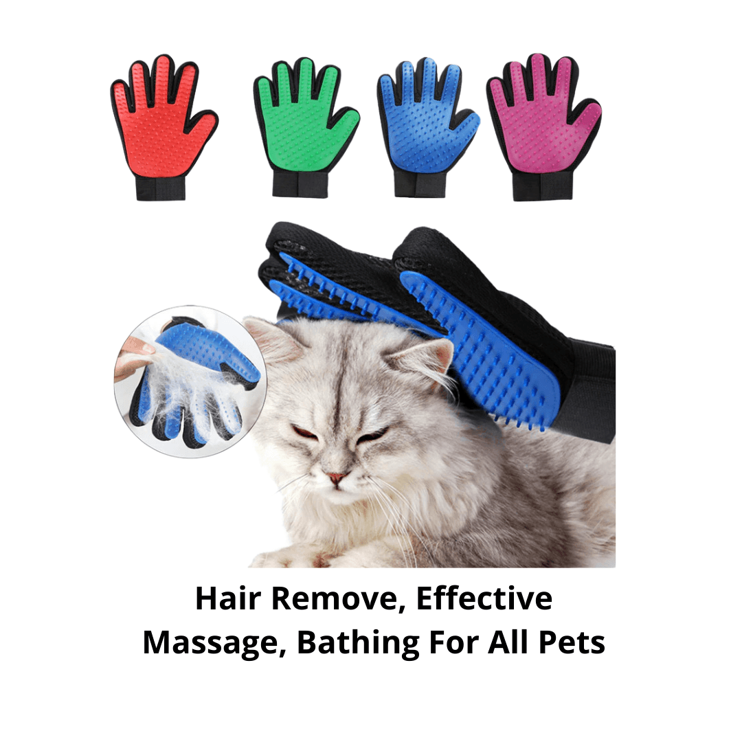 Pet Grooming Bath Brush Hand Gloves (1 Piece)