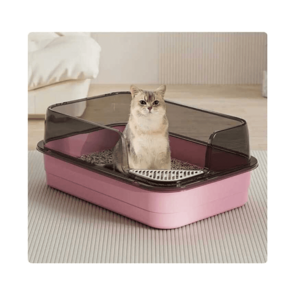 Large Open Top Corner Cut Cat Litter Tray Box