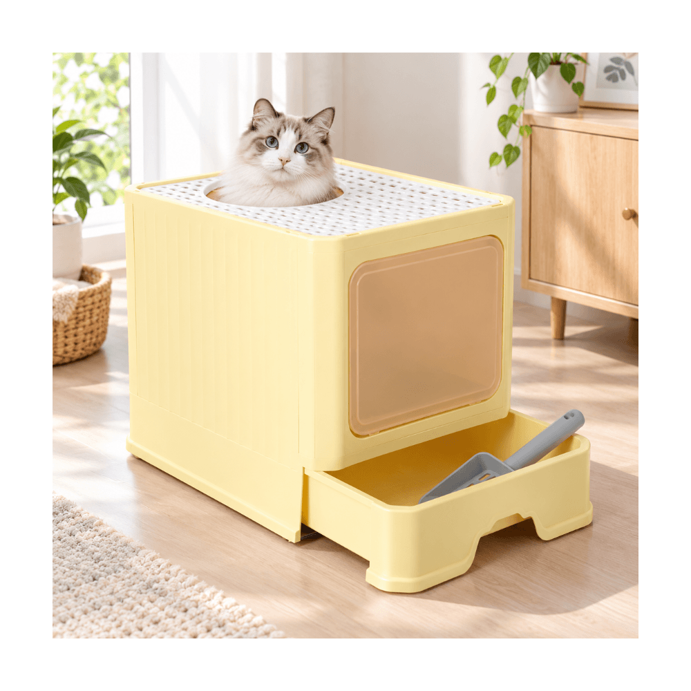 Fully Closed Multifunctional Exclusive Slider Litter Box for Fresh Home Environment