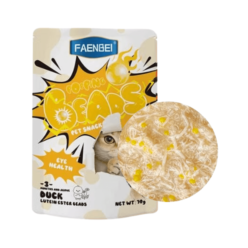 Faenbei Cat Snack EYE HEALTH with Lutein Ester Popping Beads with Duck 70g