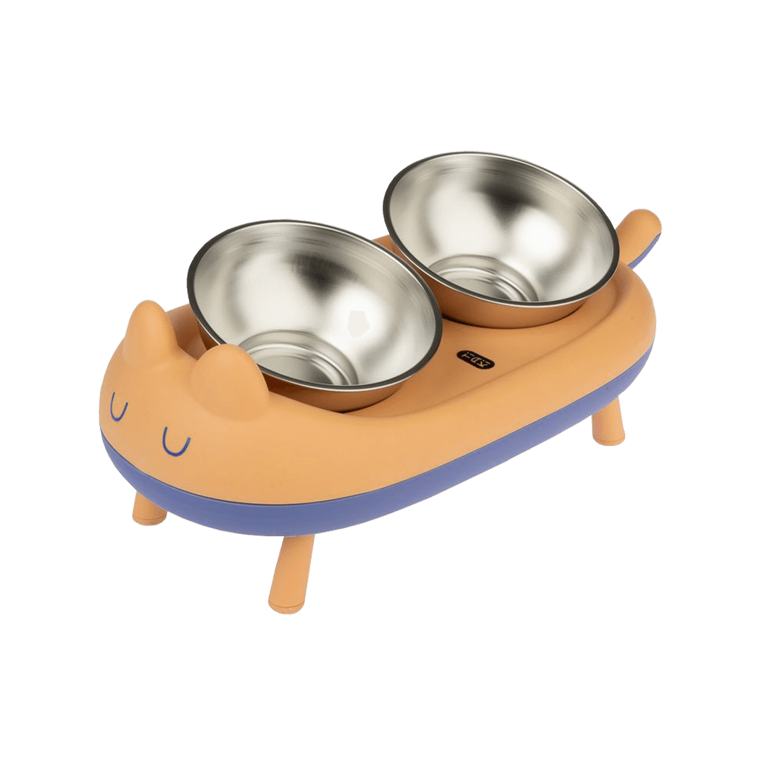 Premium Cat Feeding Stainless Steel Double Food Bowl
