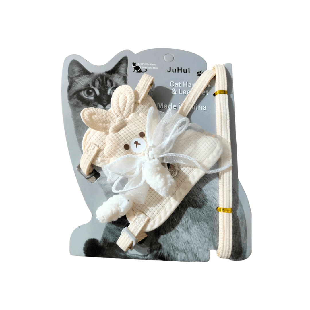 Premium Comfortable Cat Harness Cartoon Cat Cloth Pocket