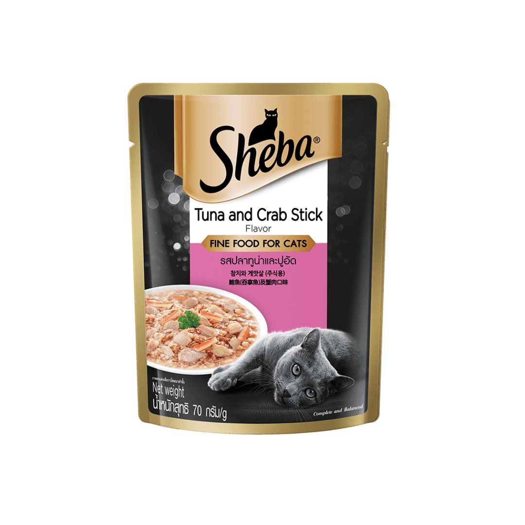 Sheba Pouch Adult Tuna & Crab Stick 70g