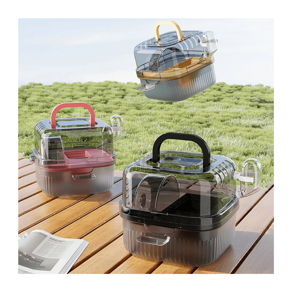 Portable Multi-functional Hamster Cage with Water Bottle, Play Zone & Residential Area