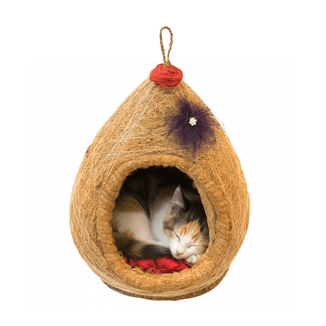 Eco-Friendly Handmade Cat House with Soft Cushion