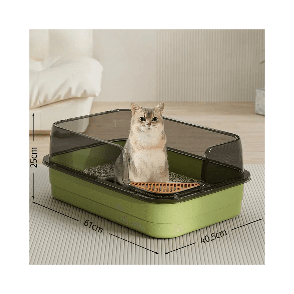 Large Open Top Corner Cut Cat Litter Tray Box