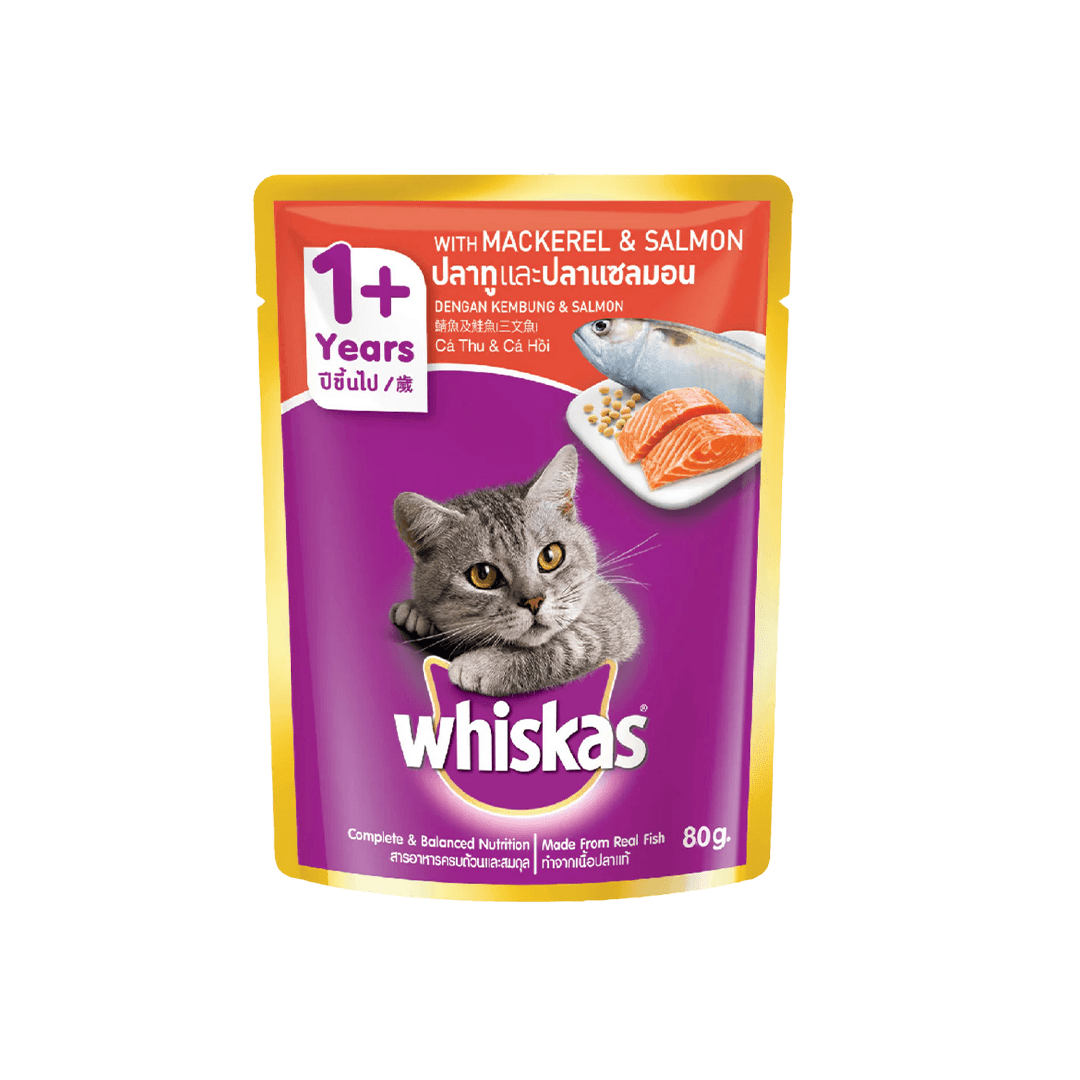 Whiskas Pouch Mackerel & Salmon 80g