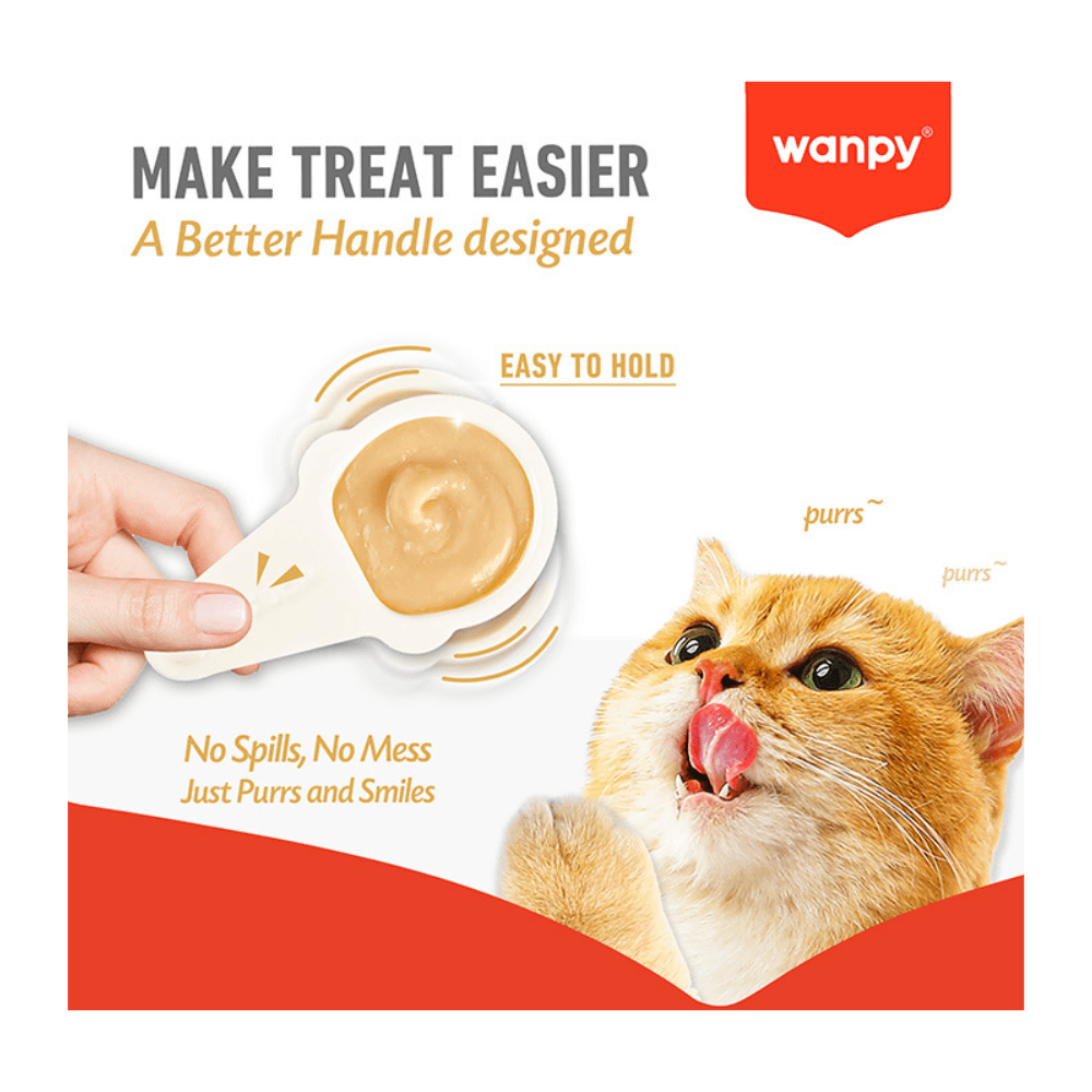 Wanpy Lickable Creamy Spoon Cat Treat Salmon 16gm