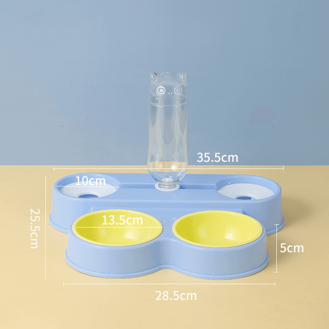4-in-1 Feeding Bowl Set with Water Pot for Cats & Dogs
