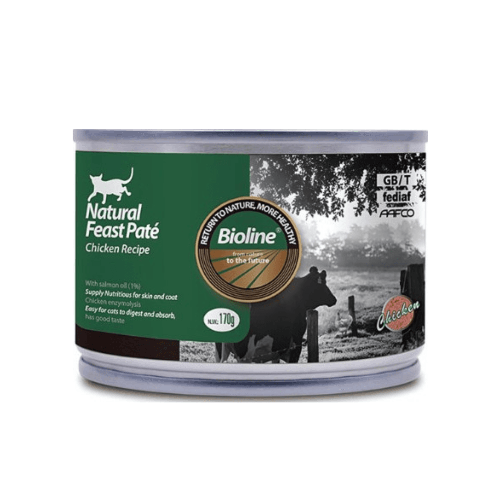 Bioline Natural Feast Cat Complete Canned Food Chicken Pate 170g