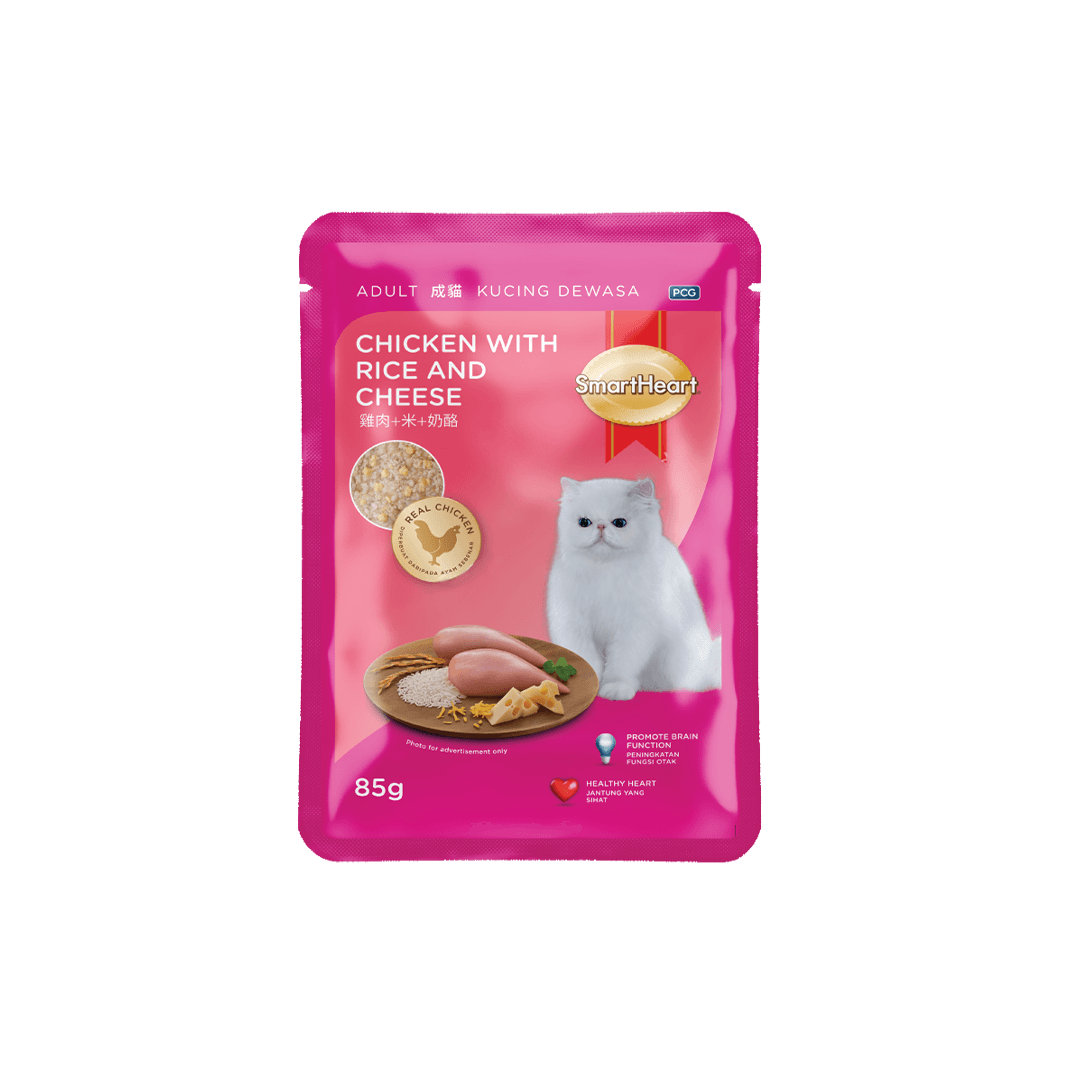 SmartHeart Cat Pouch Adult Chicken with Rice & Cheese 85g