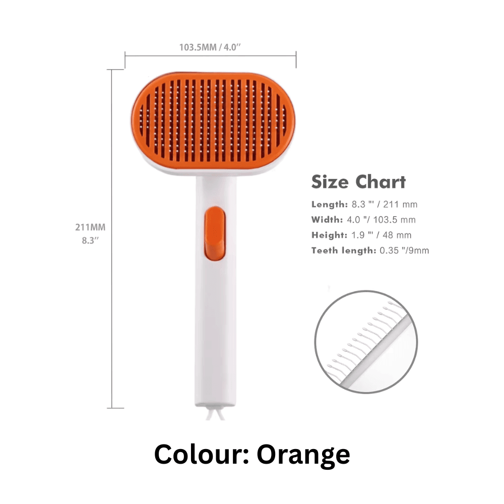 Exclusive Self-Cleaning Grooming Comb Brush with Release Button