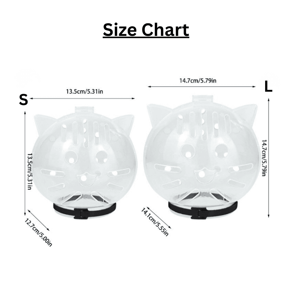 Breathable Anti-Bite Mask Pet Grooming Muzzle Transparent Helmet for Cats