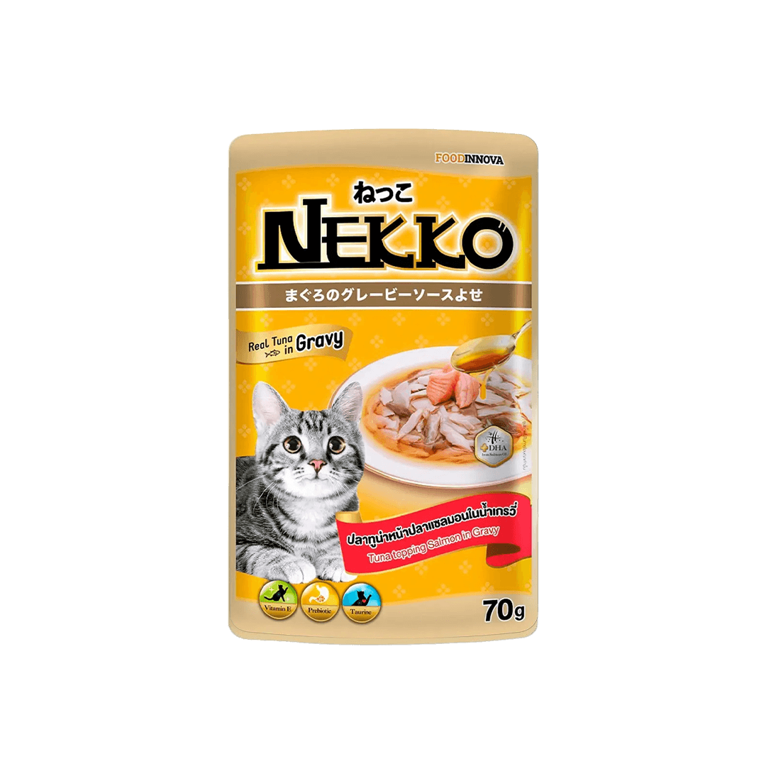Nekko Pouch Tuna Topping Salmon in Gravy 70g