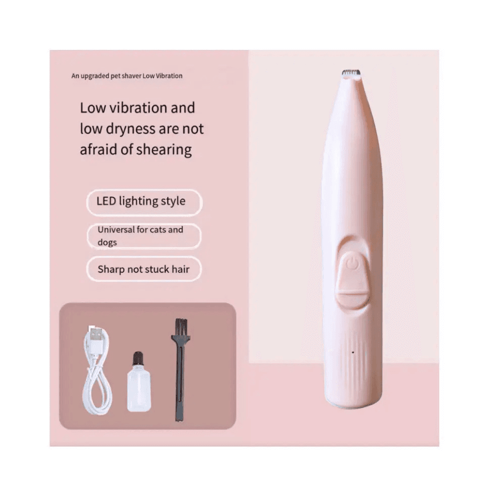 Rechargeable Cat & Dog Grooming Paw Trimmer for Pedicure, Nose, Ear, and Eye Fur Remover