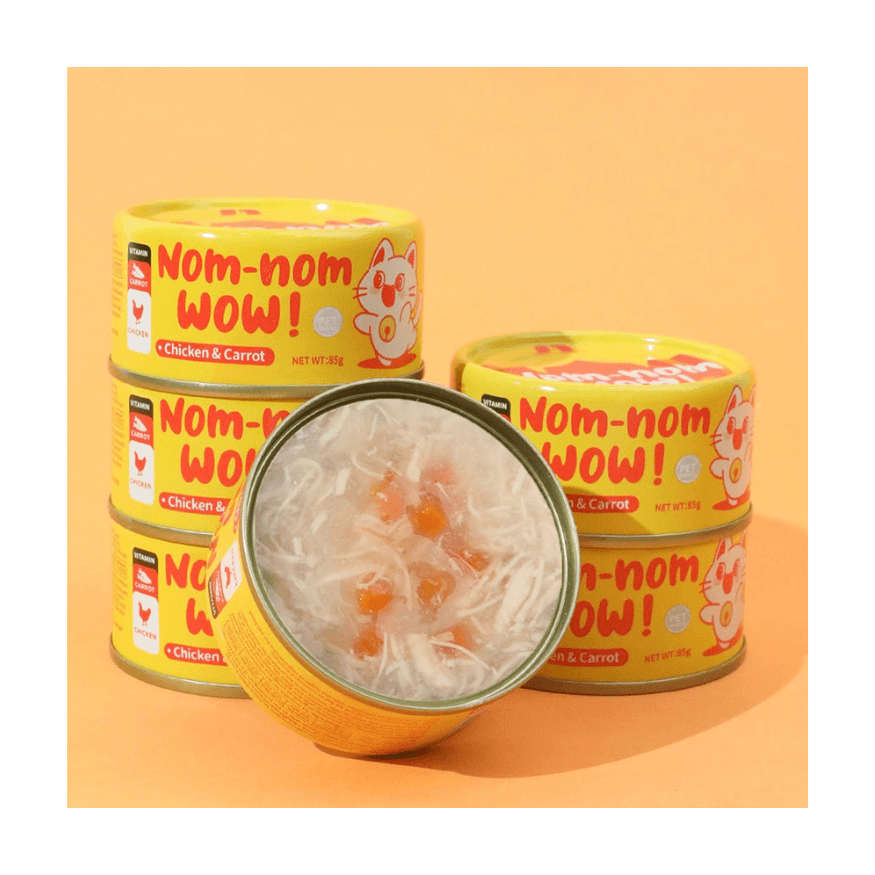 Nom Nom WOW Cat Food Soup Can - Chicken & Carrot 85g