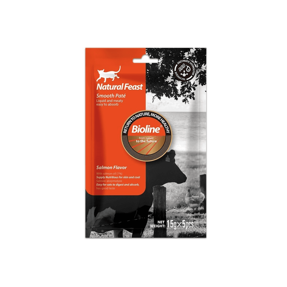 Bioline Natural Feast Smooth Pate Cat Treat Salmon 15g*5