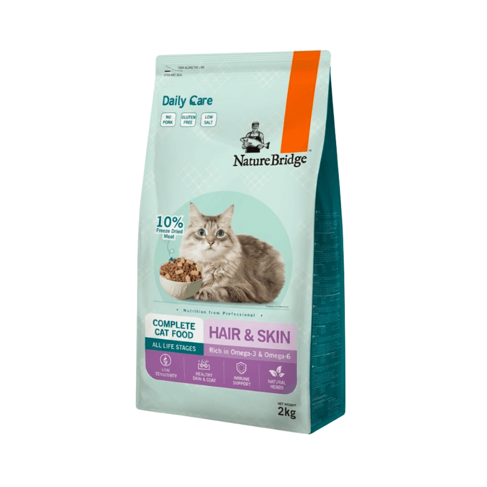 Nature Bridge Daily Care Hair & Skin Care Cat Food with Freeze Dried Meat for All Life Stages 2kg
