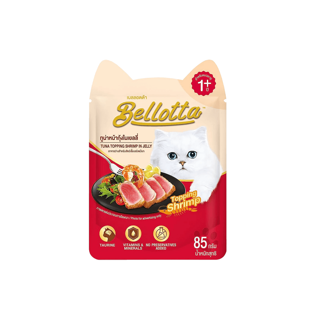 Bellotta Adult Pouch Tuna Topping Shrimp in Jelly 85gm