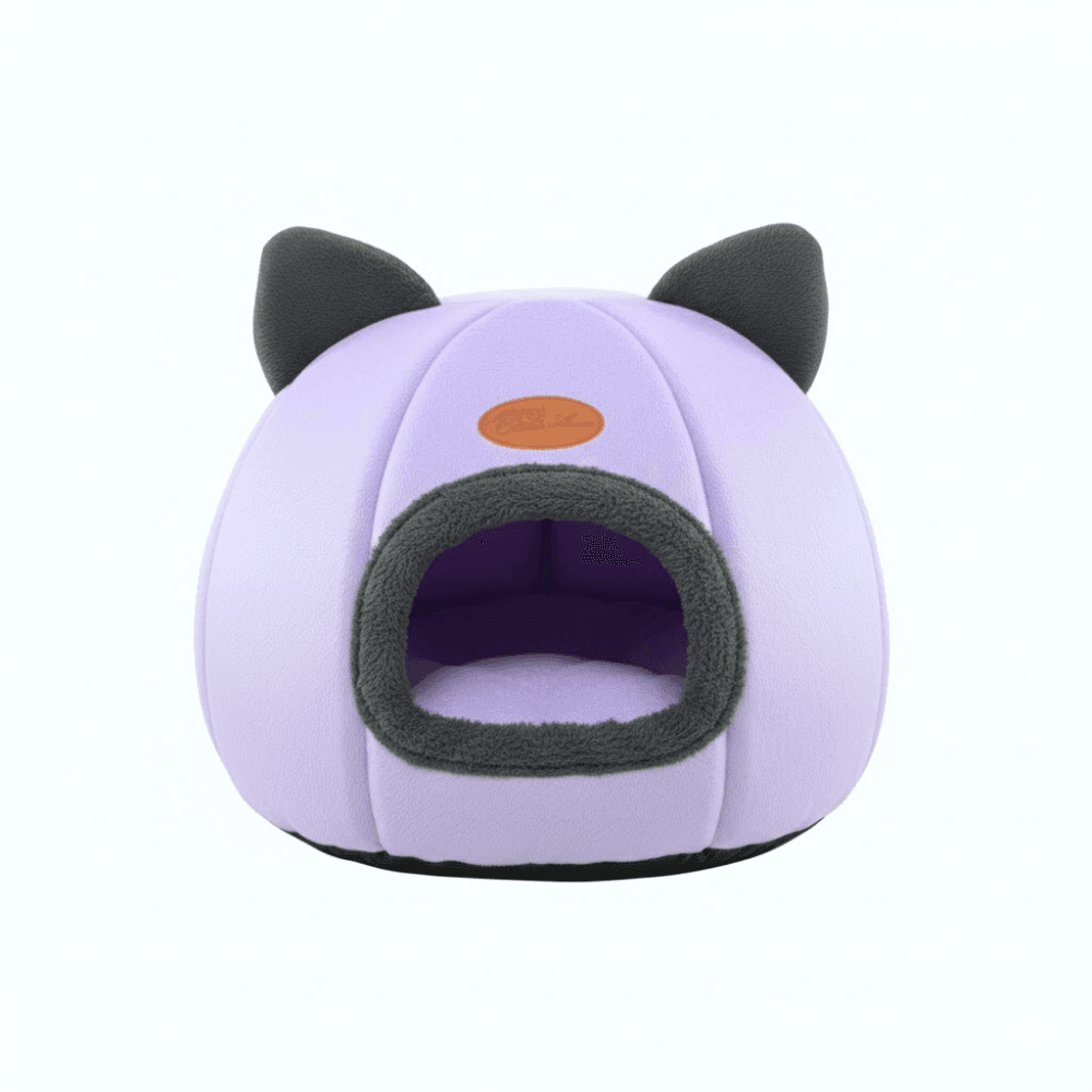 Semi-Enclosed Warm Pumpkin Round House and Bed with Removable and Washable Cushion