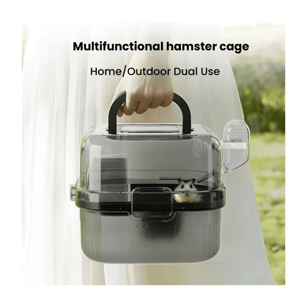 Portable Multi-functional Hamster Cage with Water Bottle, Play Zone & Residential Area