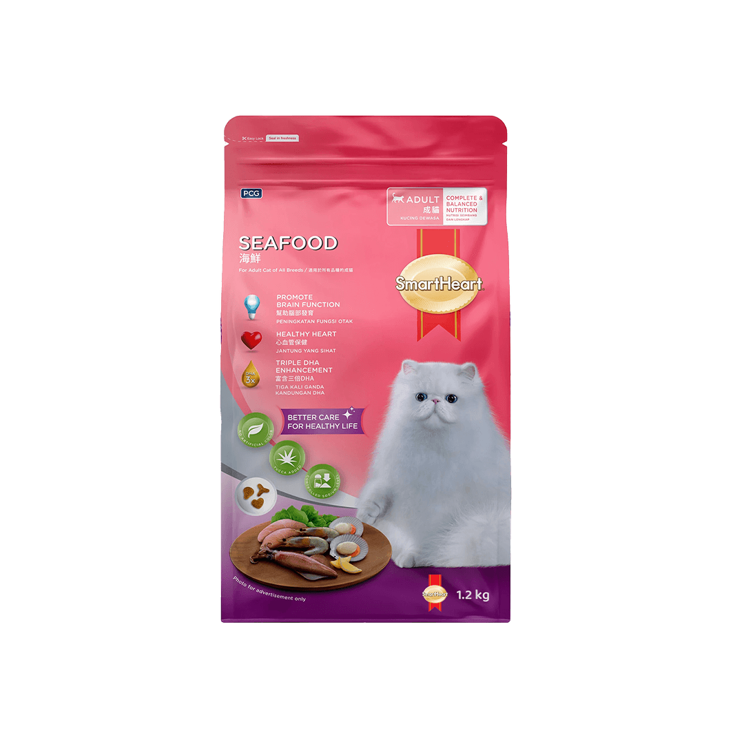 SmartHeart Adult Cat Food Seafood 1.2kg