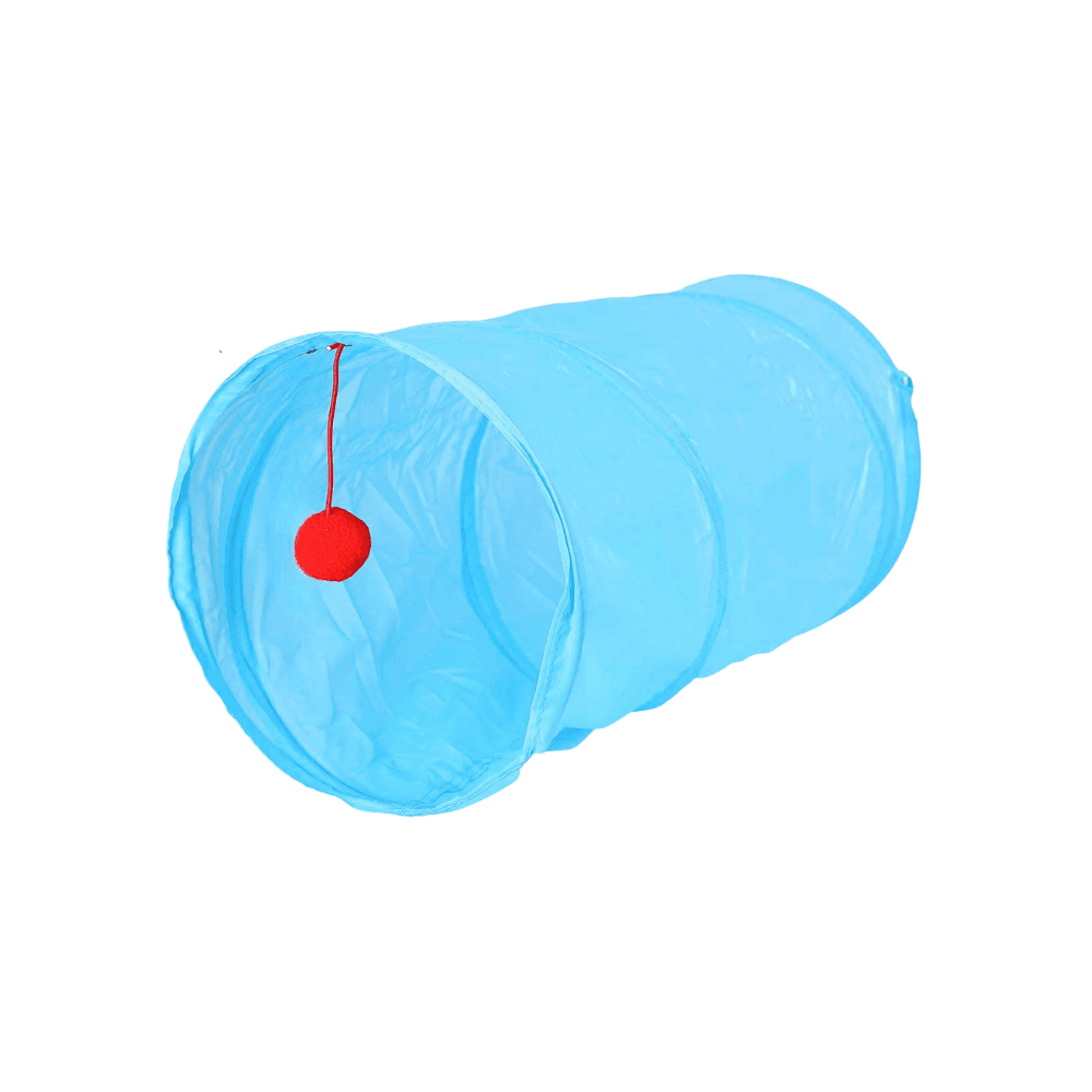 Interactive Cat Straight Tunnel Toy with Plush Ball