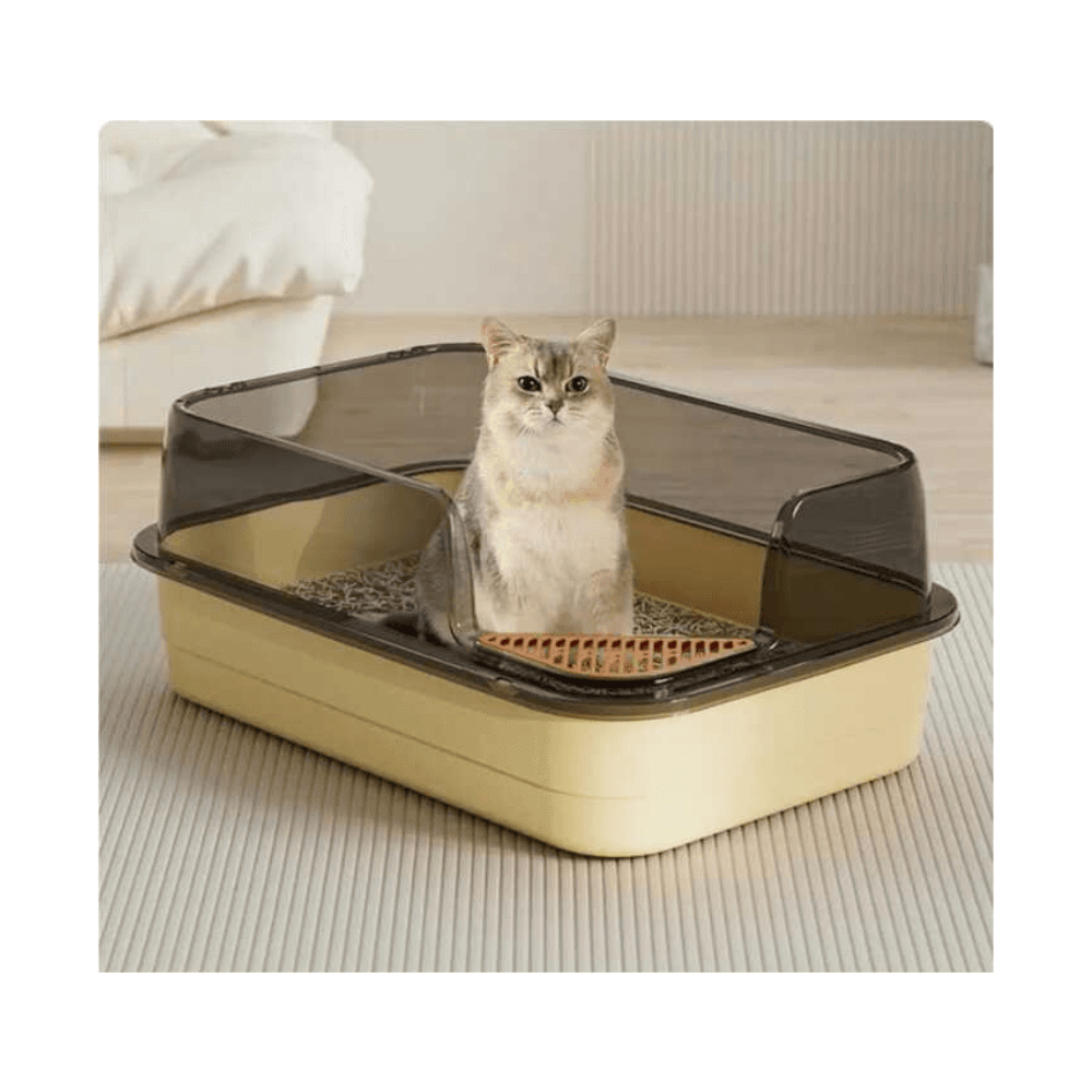Large Open Top Corner Cut Cat Litter Tray Box