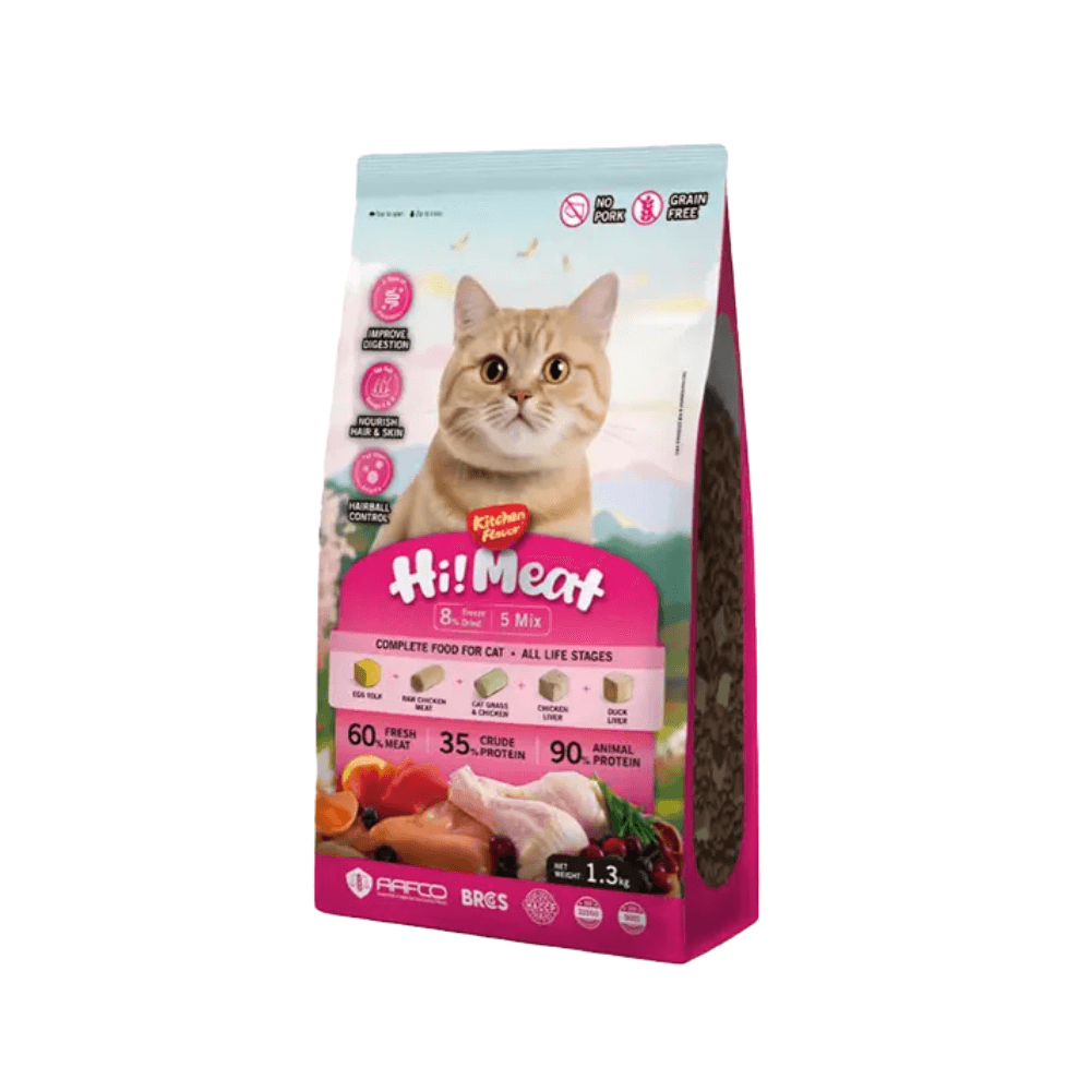 Kitchen Flavour Hi-Meat Grain Free Dry Cat Food with Freeze Dried Real Meat 1.3kg for All Life Stages