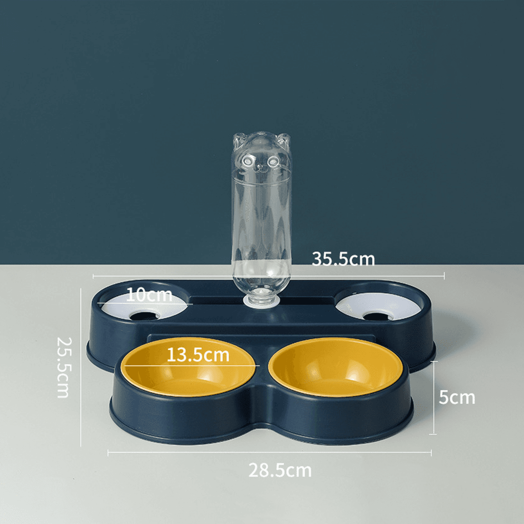 4-in-1 Feeding Bowl Set with Water Pot for Cats & Dogs