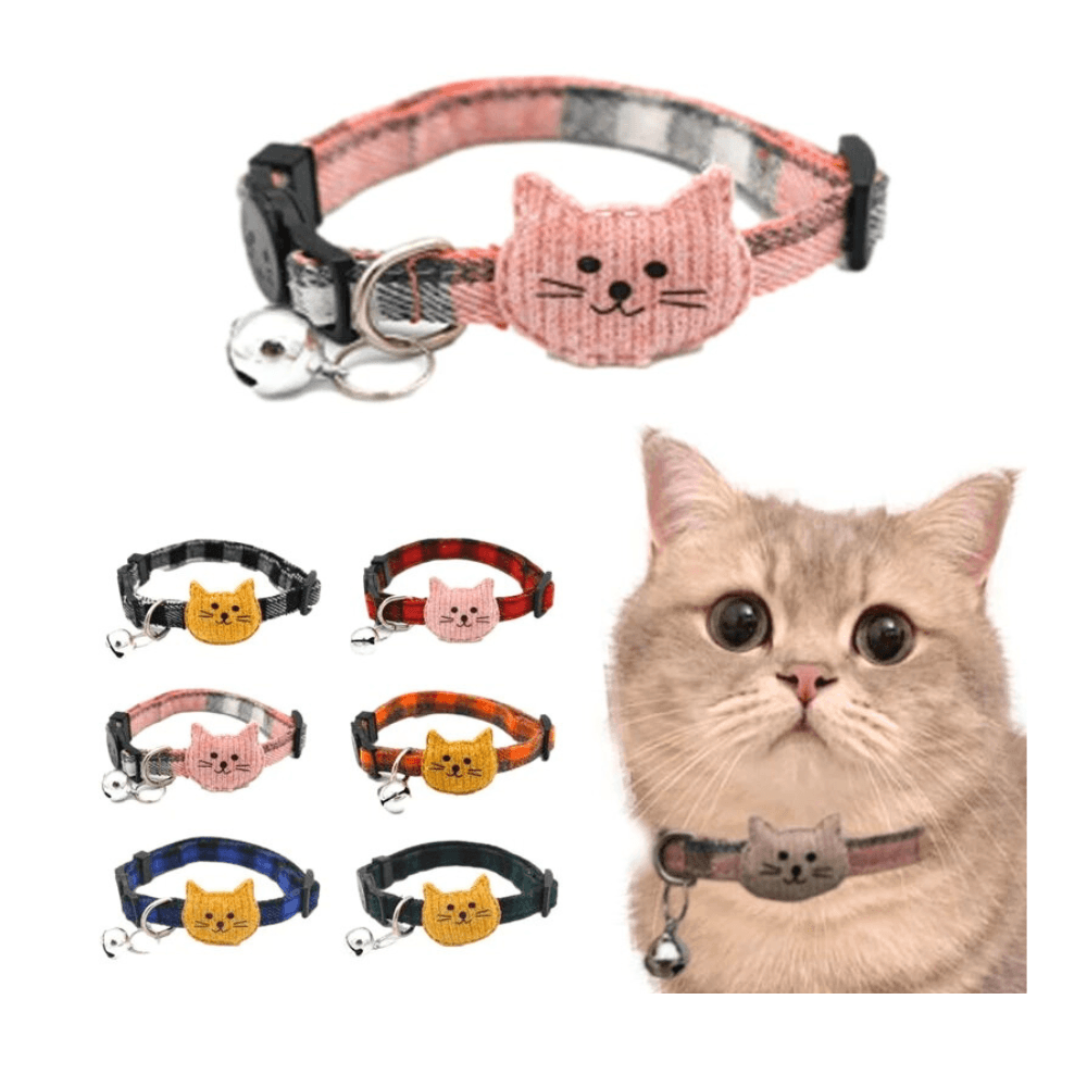Meow Face Premium Cat Collar with Bell
