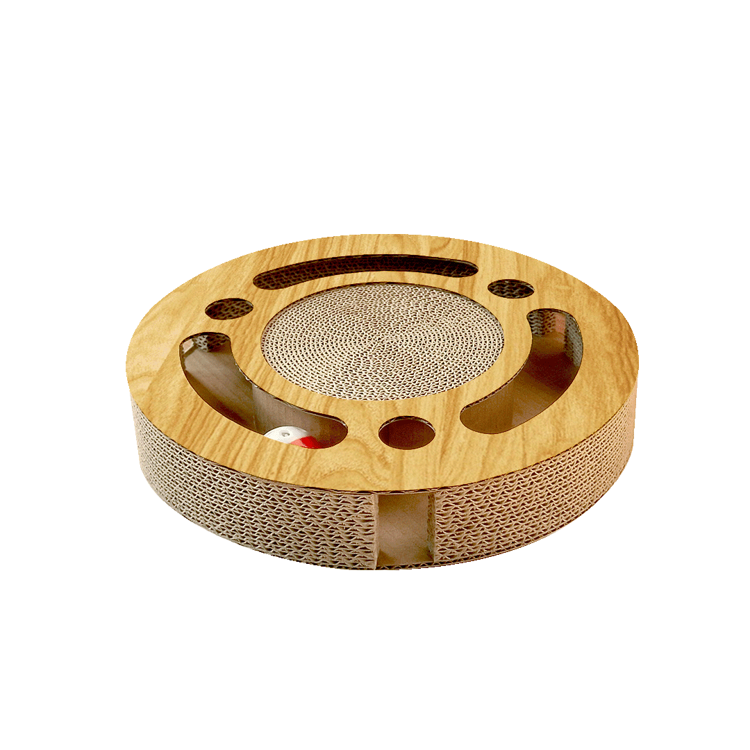 Pet Scratcher Round Board for Grinding Nails with Ringing Ball