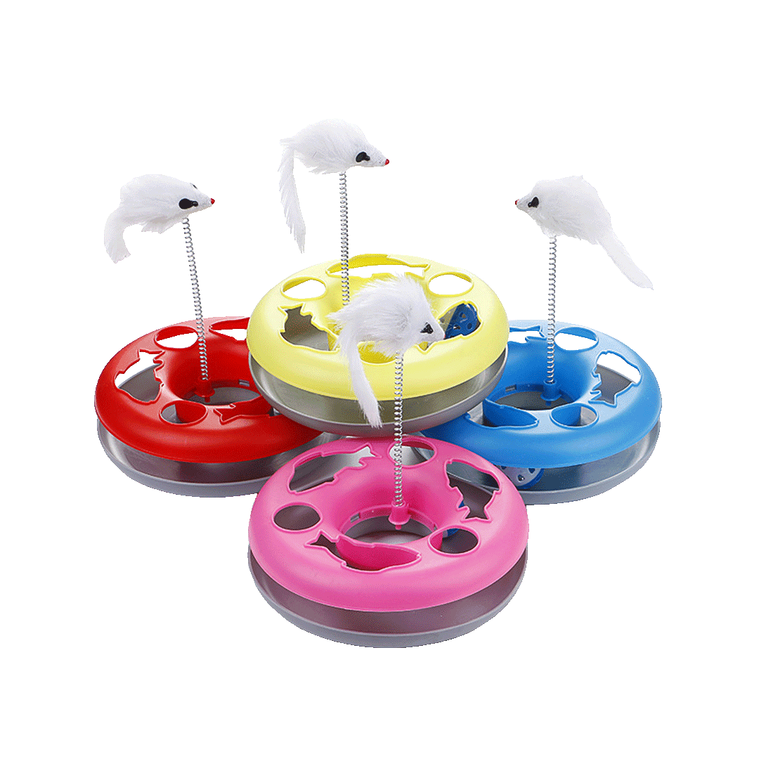 Interactive Turntable Mouse Motion Tumbler Tower Toy for Cats