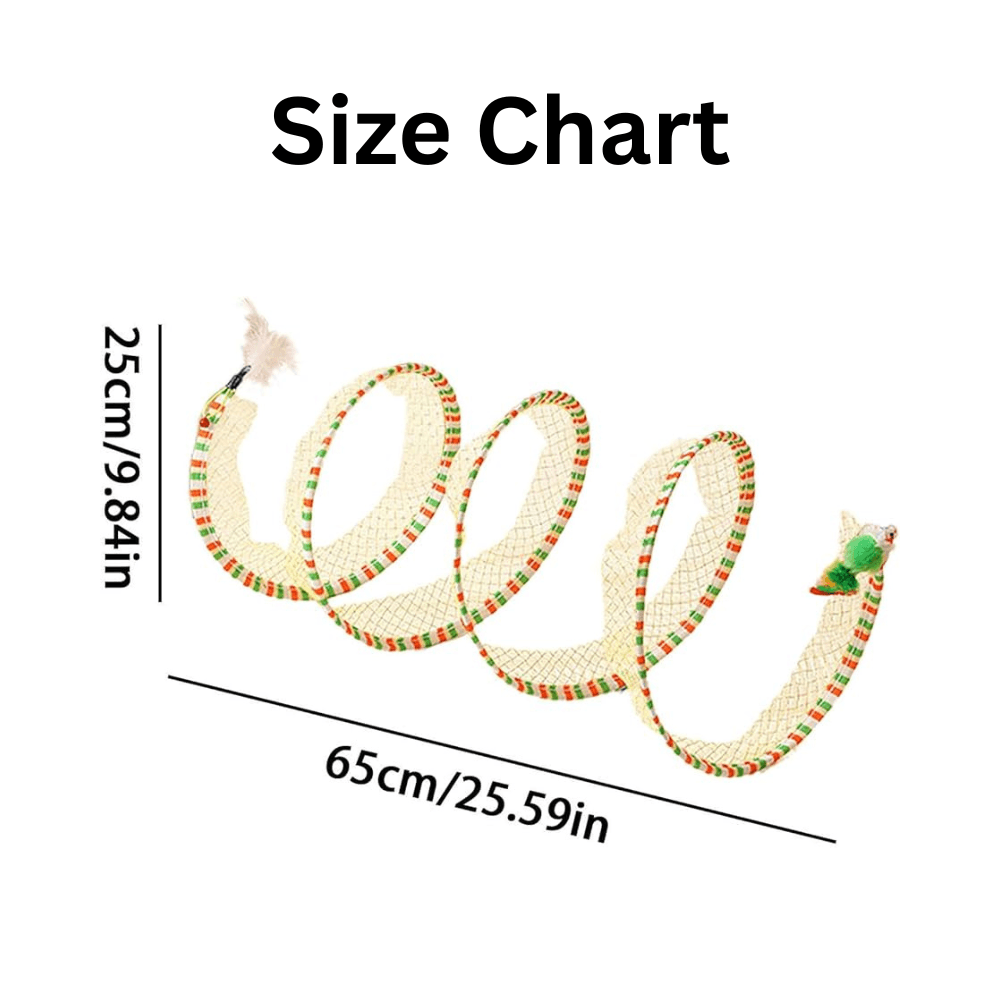 Foldable Self Play Cat Hunting Spiral Tunnel Toy with Plush And Feather