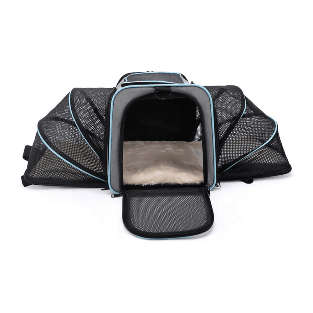 Two-side Expandable Pet Carrier Bag with Expandable Cushion Airline Approved