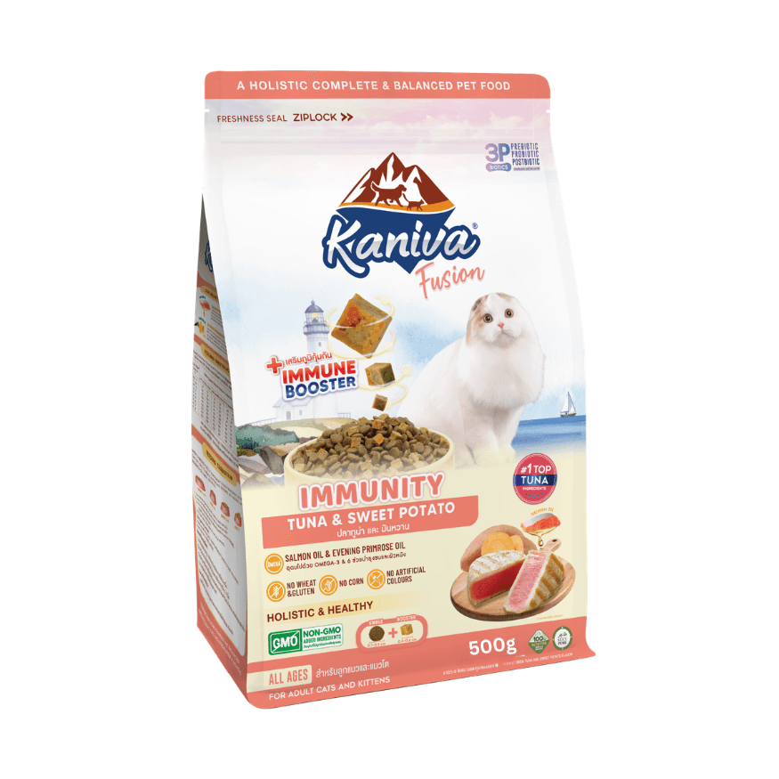 Kaniva Fusion IMMUNE BOOSTER Cat Food Tuna & Sweet Potato 500g for All Ages