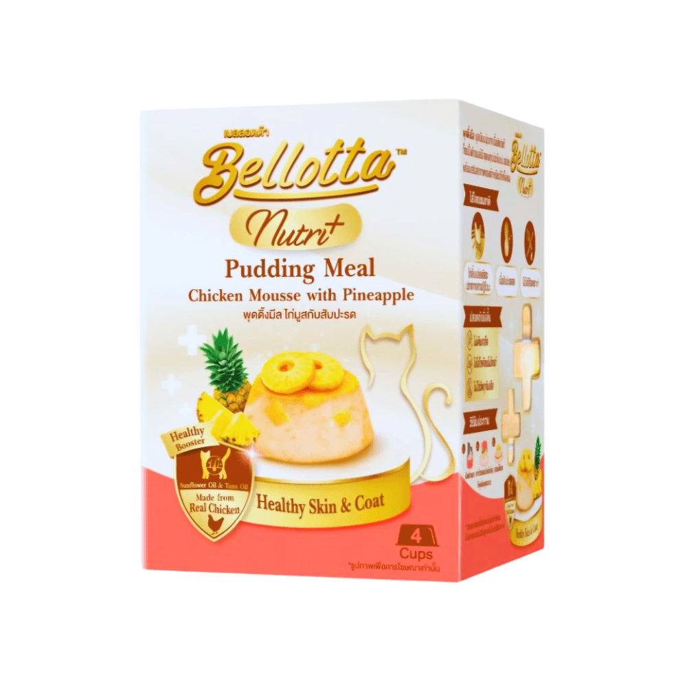 Bellotta Nutri Plus Pudding Meal Healthy Skin & Coat Chicken Mousse with Pineapple 4Γ25gm