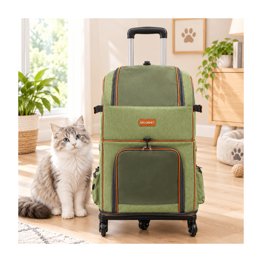 Moorpet Double Layer Breathable Trolley Case Pet Carrier