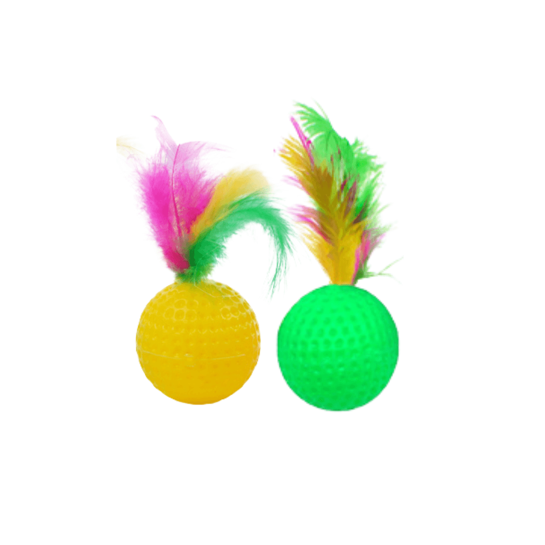 Small Colorful Feather Tumbler Cat Toy Ball