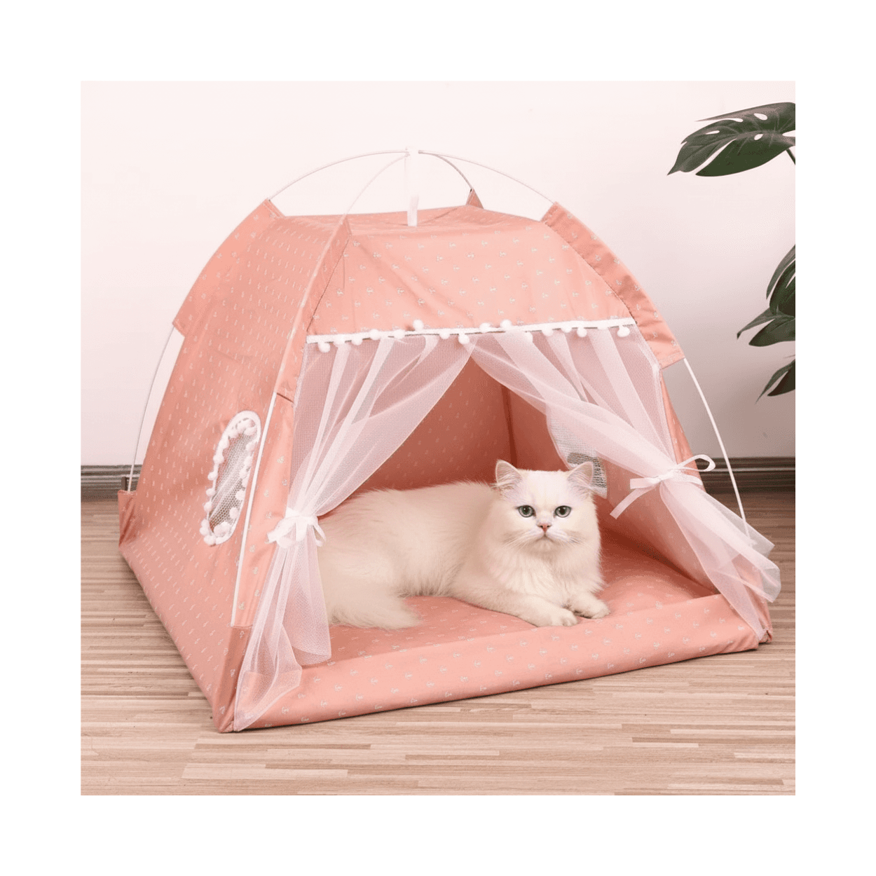 Portable Cute Floral Pet Tent House Bed