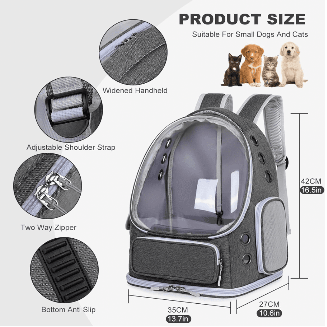 Luxurious Transparent & Foldable Pet Carrier Bag Large Size
