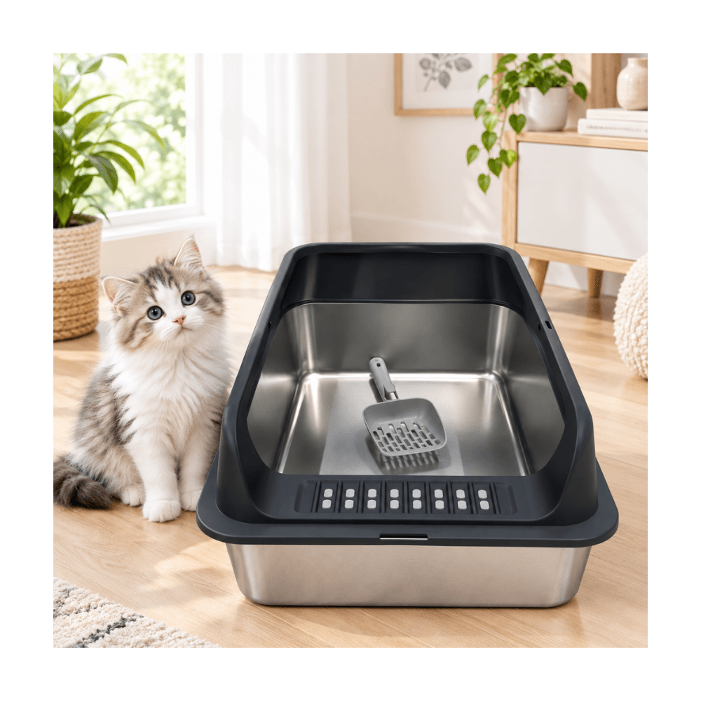 Stainless Steel Cat Litter box with Scoop