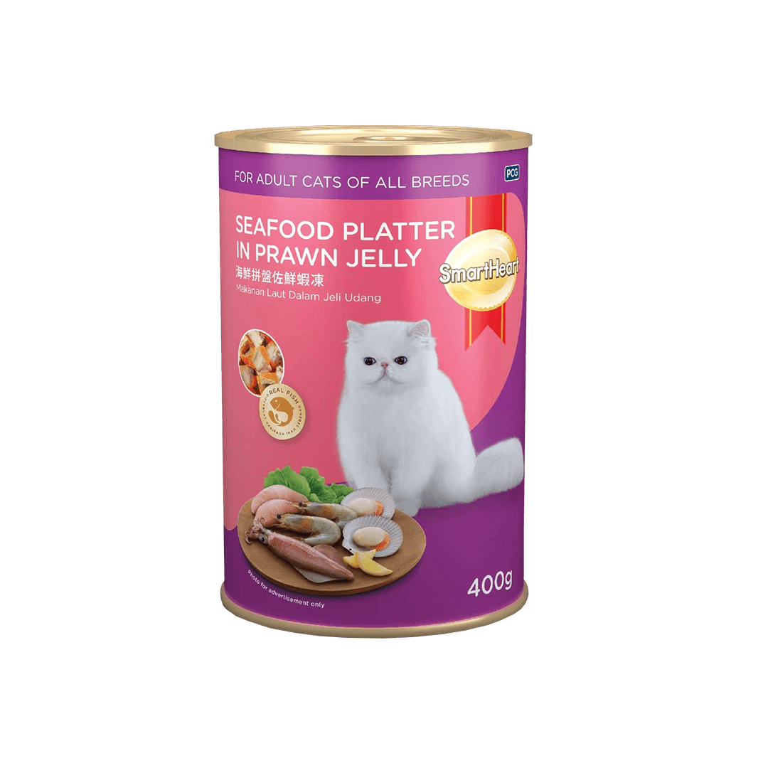 Smartheart Adult Canned Food Seafood Platter in Prawn Jelly 400g