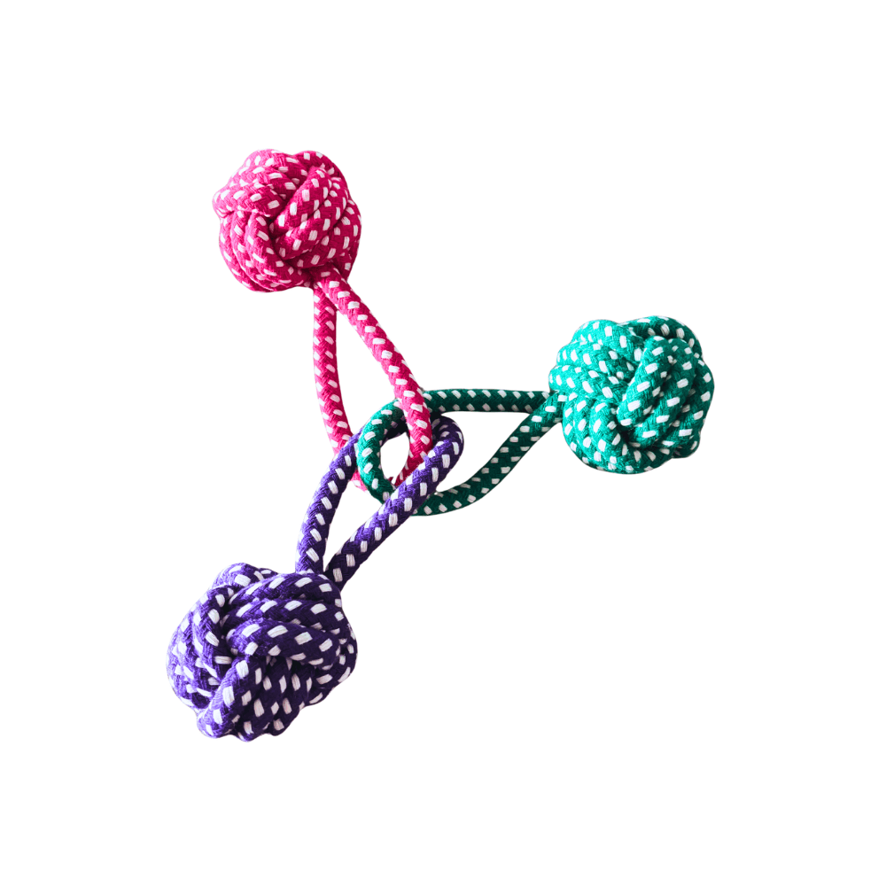 Multicolour Triangle Cotton Rope Teeth Cleaning Dog Toy