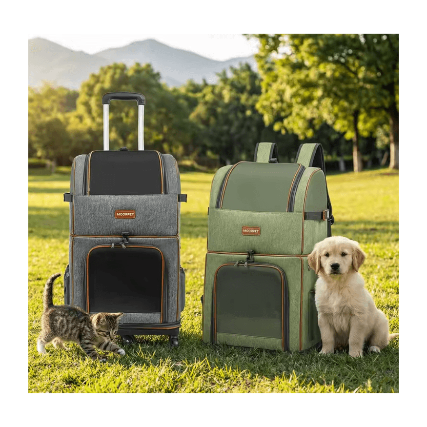 Moorpet Double Layer Breathable Trolley Case Pet Carrier